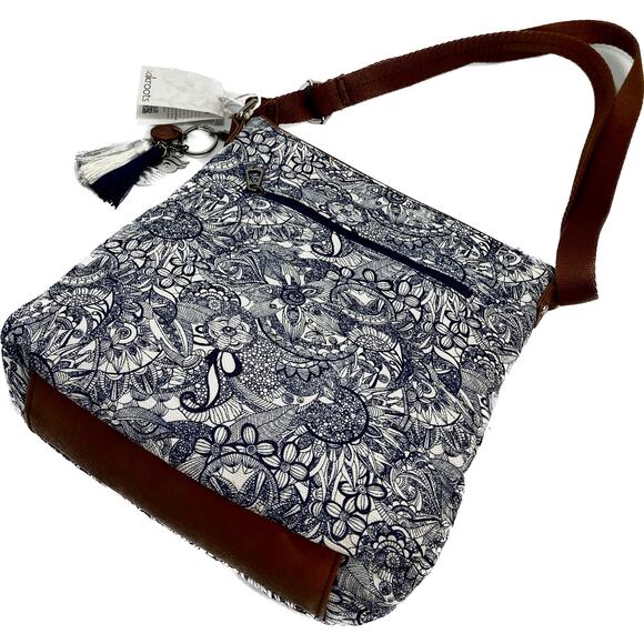 Sakroots Navy Spirit Desert Artist Circle Navy Blue White Crossbody NEW - Picture 3 of 8
